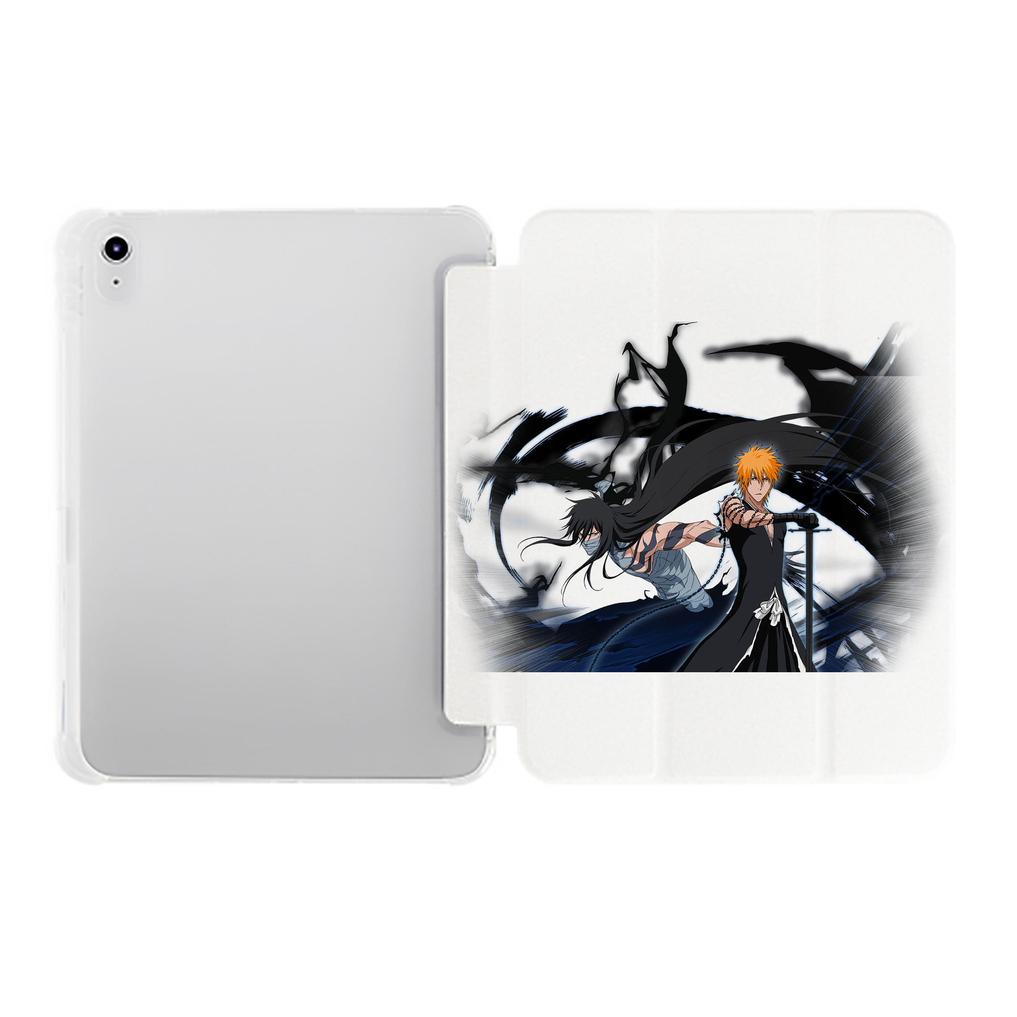 （画像用） ブリーチ 黒崎一護（くろさき いちご）BLEACH Kurosaki Ichigo IPad ケース ペン収納付き 三つ折りスタンド PUレザー×シリコン 対応機種9.5/10.5/10.9インチ
